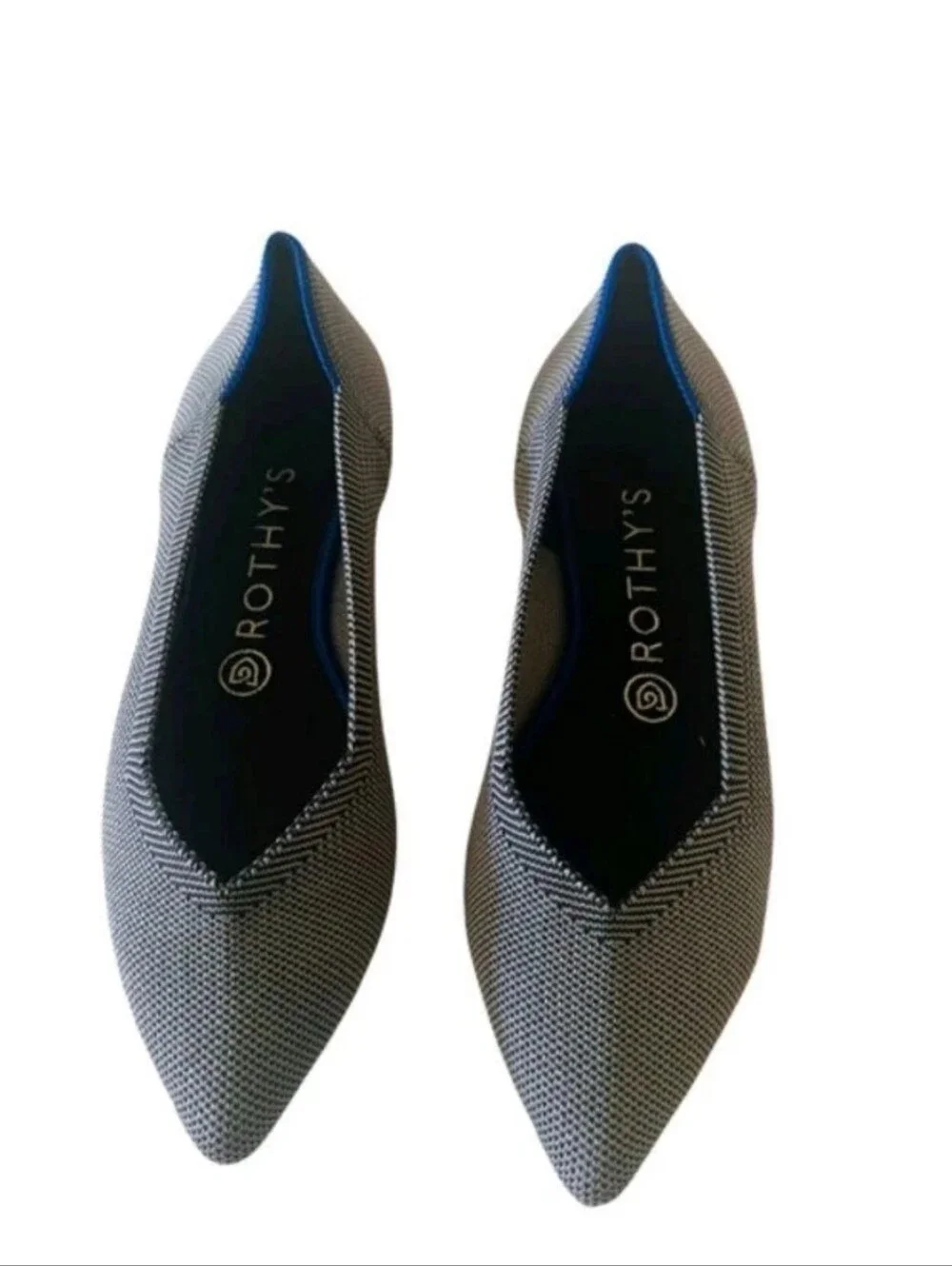 Rothy's The Point Classic Cloud Grey Knit Ballet Flats Sandals Shoes Comfort 7.5